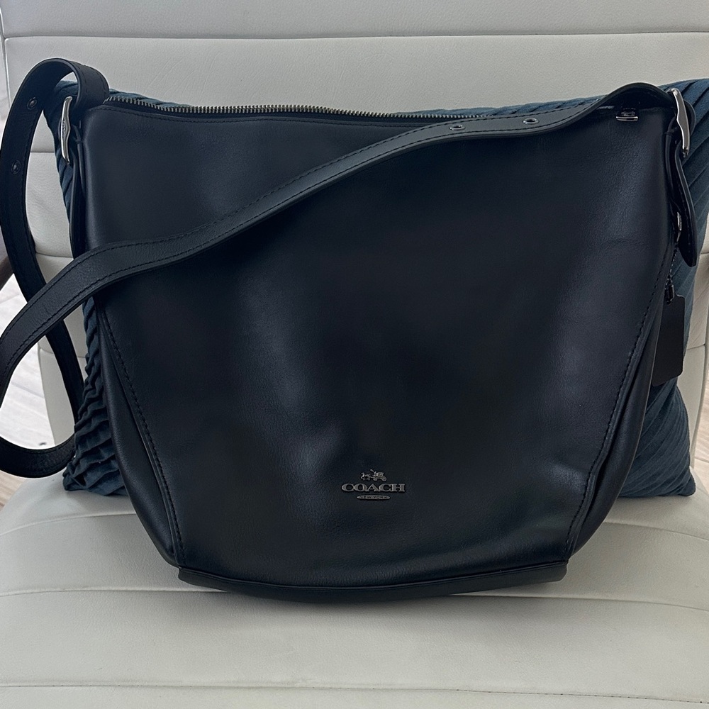 Coach Midnight Black Leather Shoulder Bag